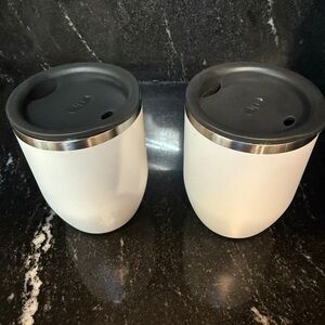 GSI Outdoor inc. set of 2 white small tumblers with lids